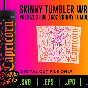 STEENBOK 16oz Skinny Tumbler Wrap - Zodiac Strata skinny cup wrap