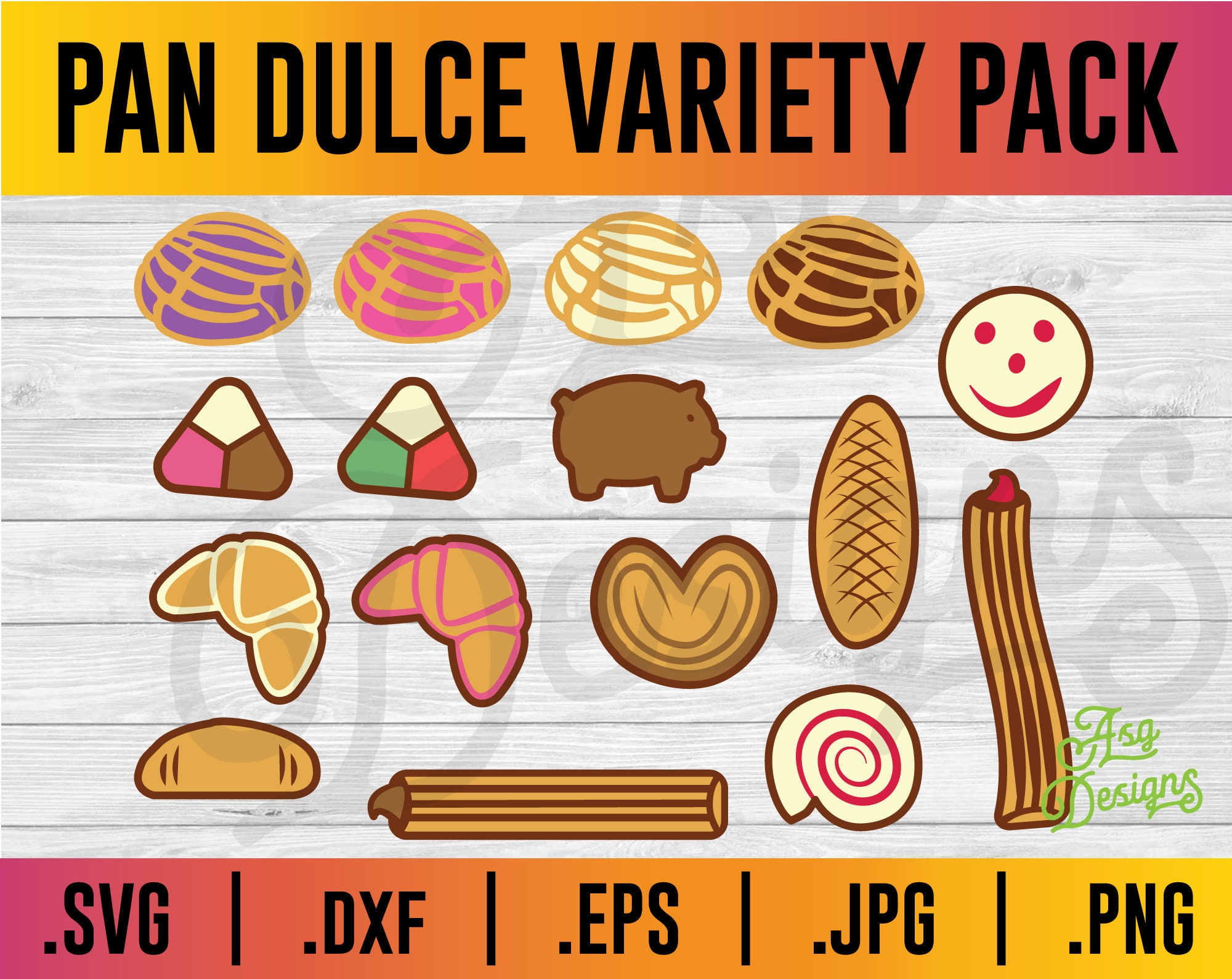Pan Dulce SVG Bundle: Mexican Pastries Variety (digital Download