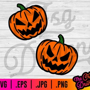 Scary Jack-o-lantern Pumpkins SVG - Halloween Pumpkin SVG
