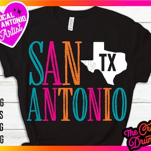 San Antonio Texas SVG / Puro SATX Sublimation Spur Fiesta Colors PNG Tshirt Design