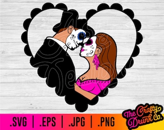 Dia De Los Muertos SVG - Hasta que la muerte nos separe Amor calavera de azúcar pareja