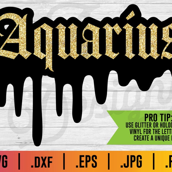 Aquarius SVG - Drip SVG, Zodiac SVG, Aquarius sign svg