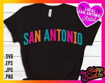 San Antonio SVG Alamo City / Puro SA Sublimacja Spur Fiesta kolory PNG Projekt koszulki