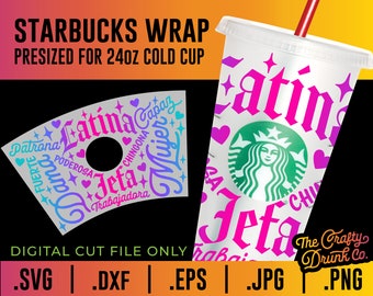 Latina Pride Starbucks Cup Wrap: Seamless SVG File (Digital Download)