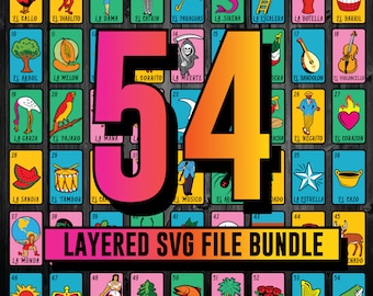 Loteria Card Designs: Mexican Bingo SVG PNG Bundle