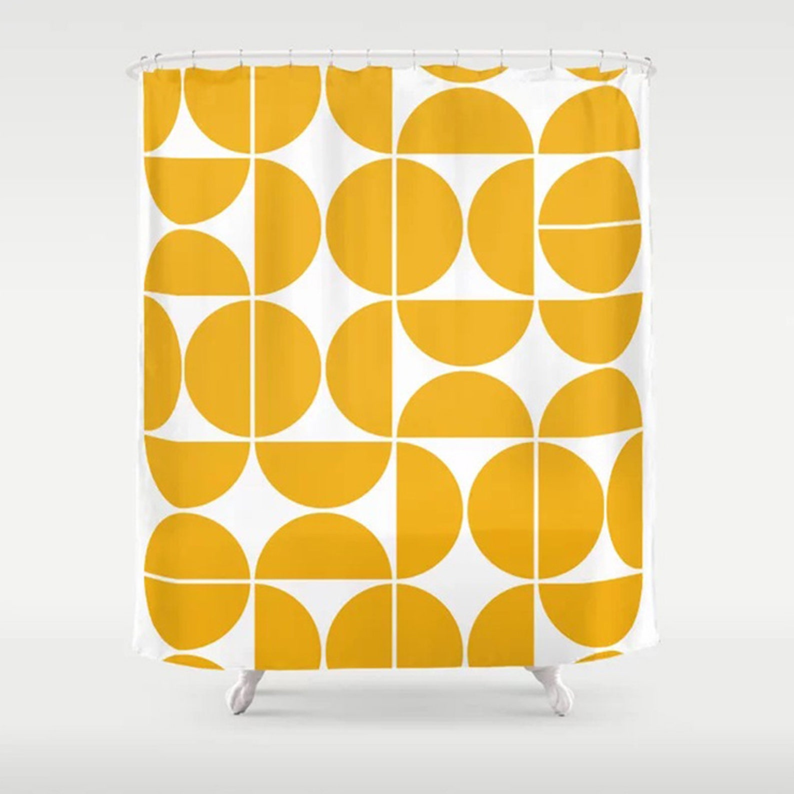 Geometric Shower Curtain Yellow Shower Curtain Abstract Etsy