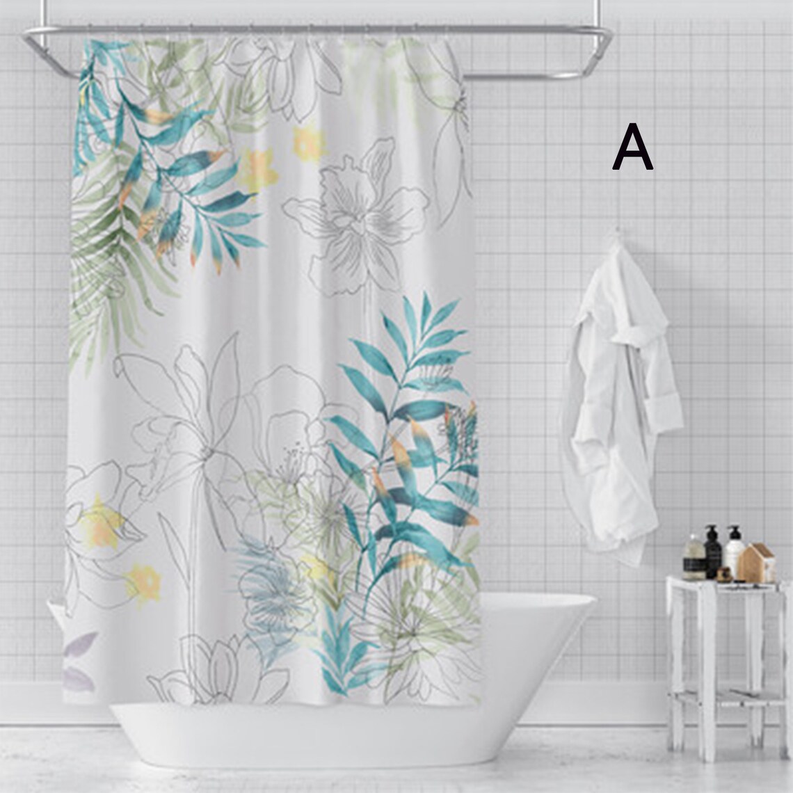 Shower Curtain Green Shower Curtain Printed Shower Curtain Etsy