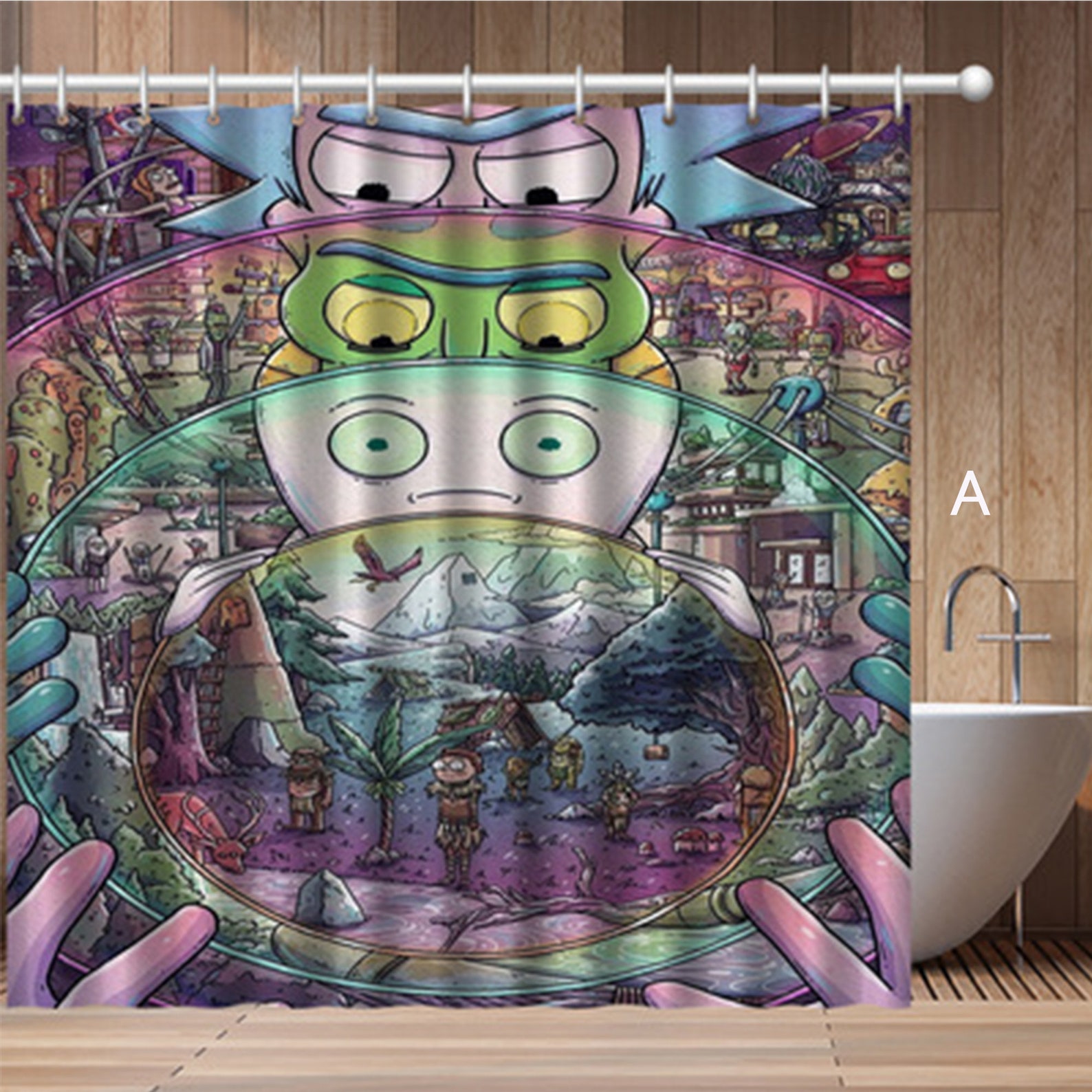 Cartoon Shower Curtain Polyester Shower Curtain Creative Etsy