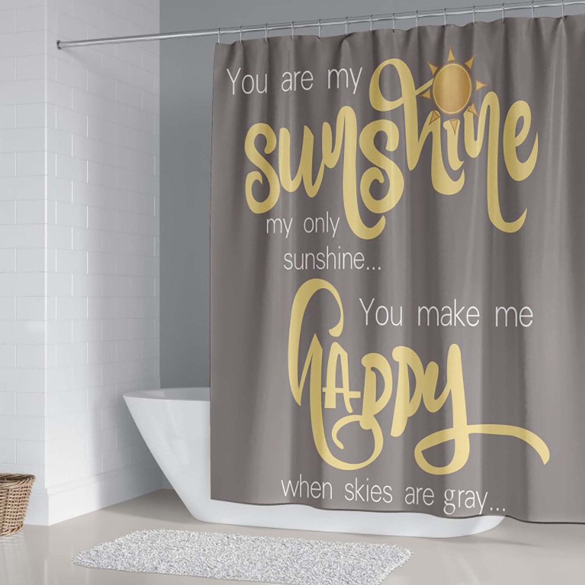 4 Piece You are My Sunshine Shower Curtain SetsBathroom Etsy