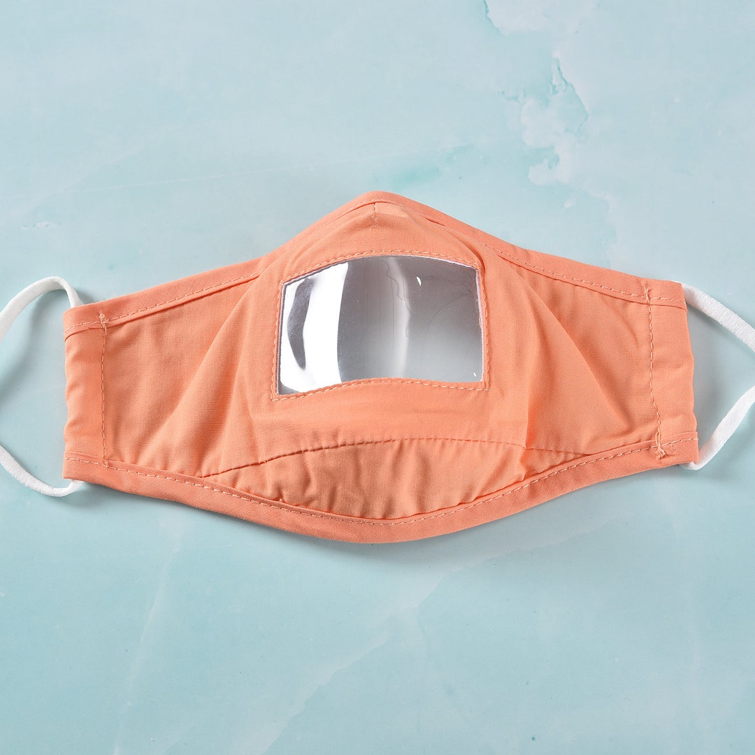 Translucent Fabric Mask Cotton Transparent Mask, Reusable, Nose Mask, Adjustable Ear Loop ...