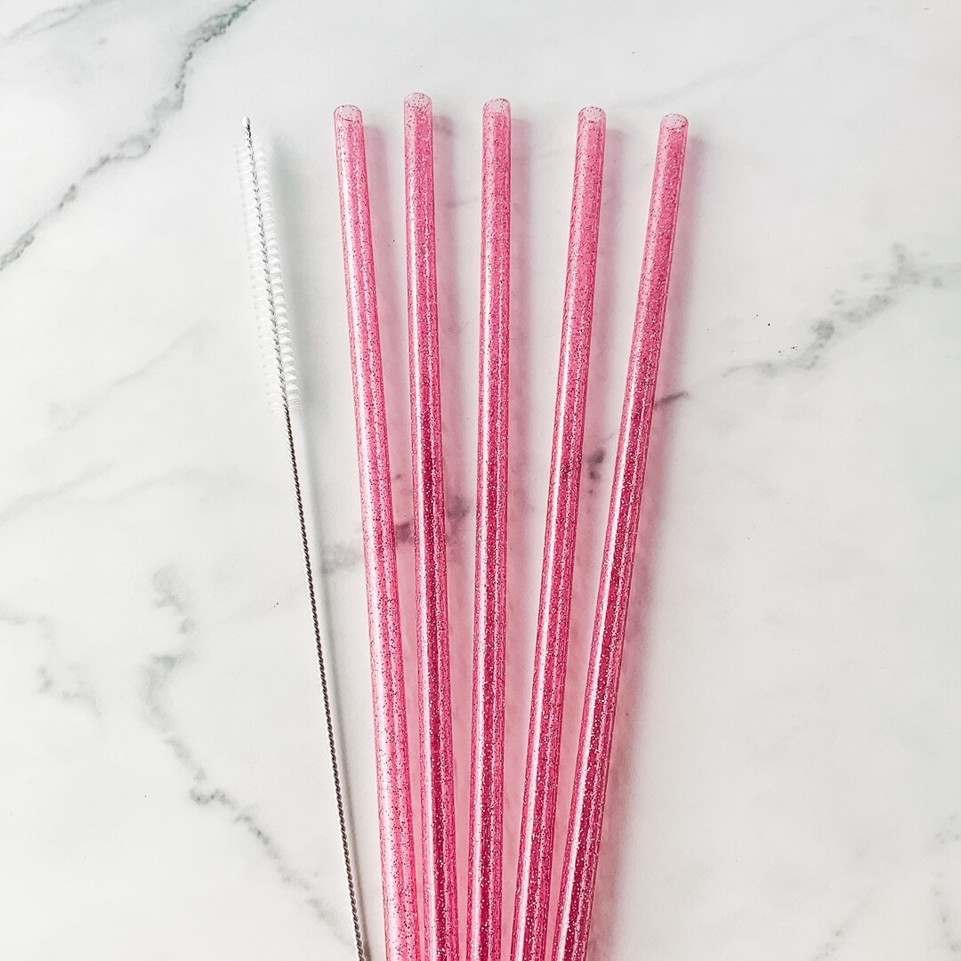 Glitter Replacement Straw 40oz Tumbler With Handle Straw Pink Etsy
