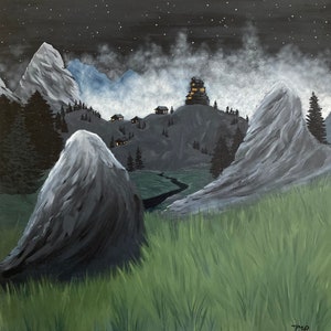 Skyrim Inspired Landscape Painting