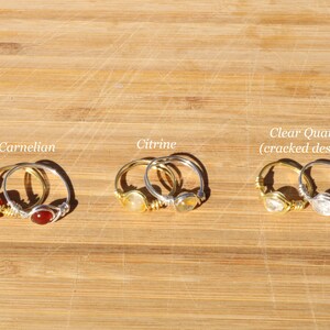 Dainty Silver/Gold Crystal Rings, Cute Gemstone Rings, Stacking Rings, Wire Wrapped Rings image 6