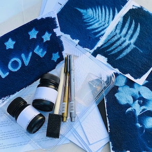 DIY gift, DIY cyanotype Kit, cyanotype printing Kit, paper craft kit