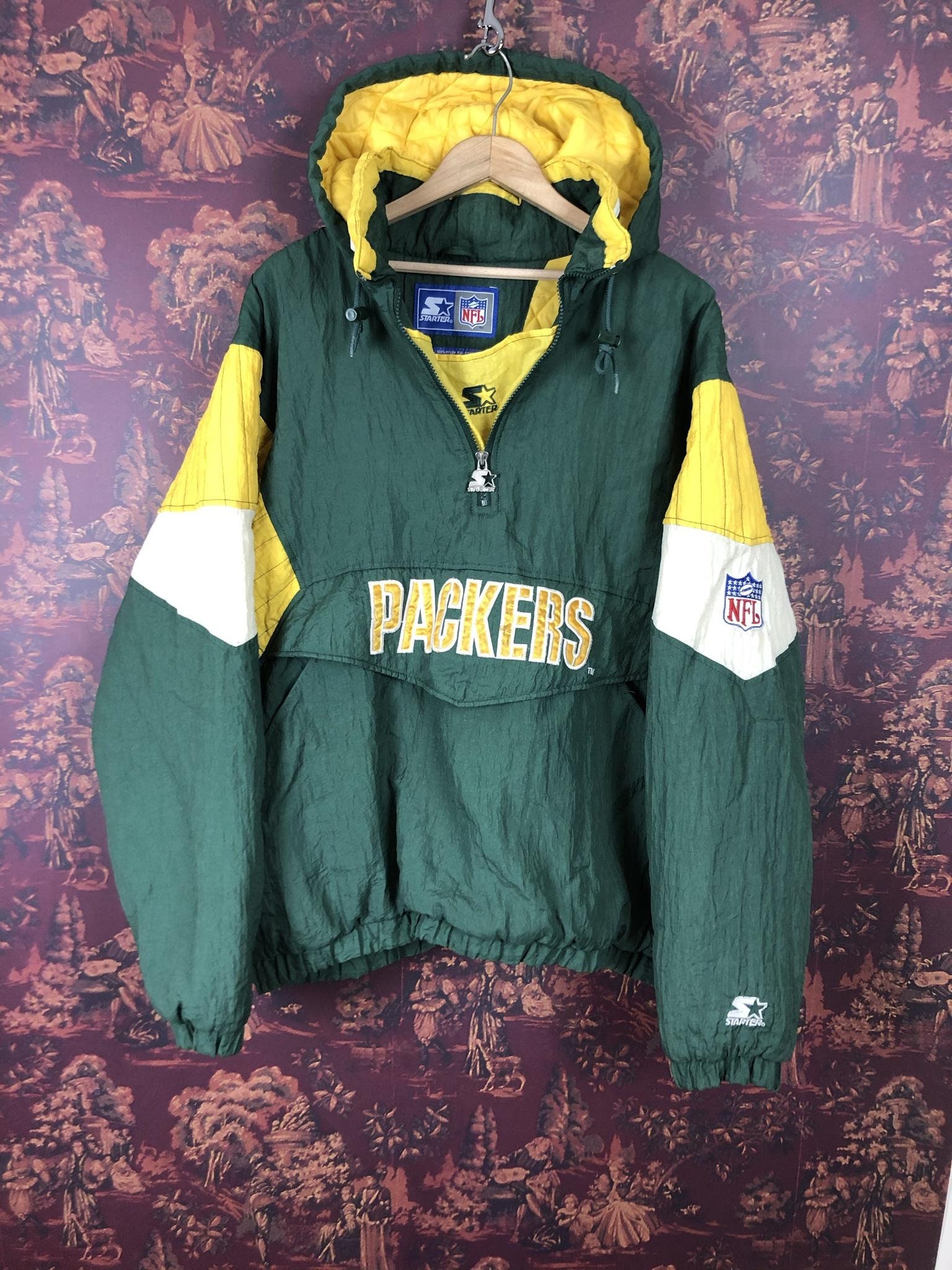 Green Bay Packers Starter Quarter Zip Jacket Etsy