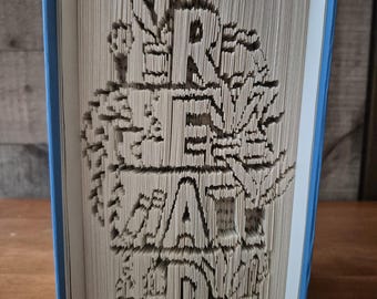 Folded Book Art, READ Bookshelf Decor, Upcycled Bookish Gift