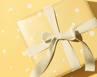 Yellow Daisy Wrapping Paper | Baby Shower | Easter | Spring | Summer | Gift Wrap