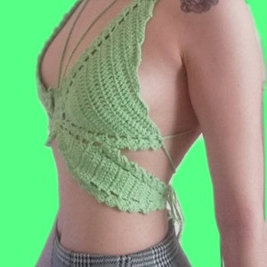 Early 2000s Baby Blue Crochet Top