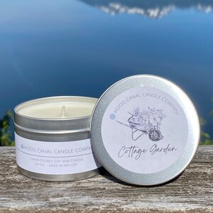 COTTAGE GARDEN Hand-Poured Soy Wax Candle Canal Collection Hood Canal Candle Company  6.4 oz