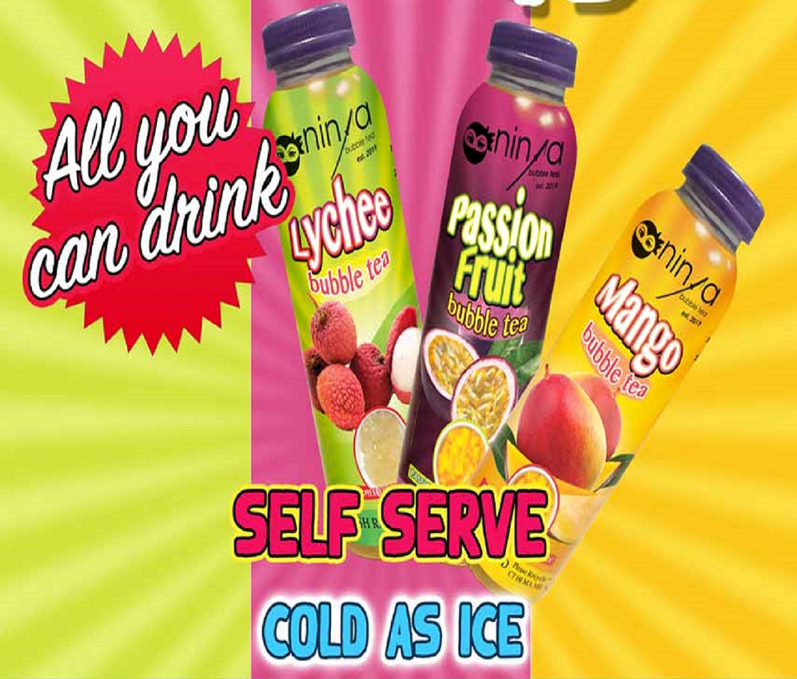 NINJA BUBBLE TEA Bottle premium Tea Beverage 3 Flavors Mango Etsy