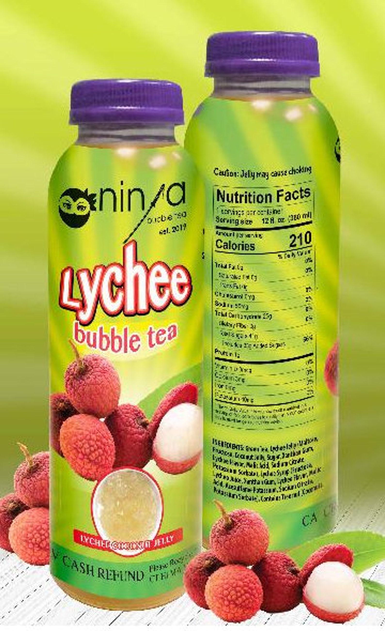 NINJA BUBBLE TEA Bottle premium Tea Beverage 3 Flavors Mango Etsy