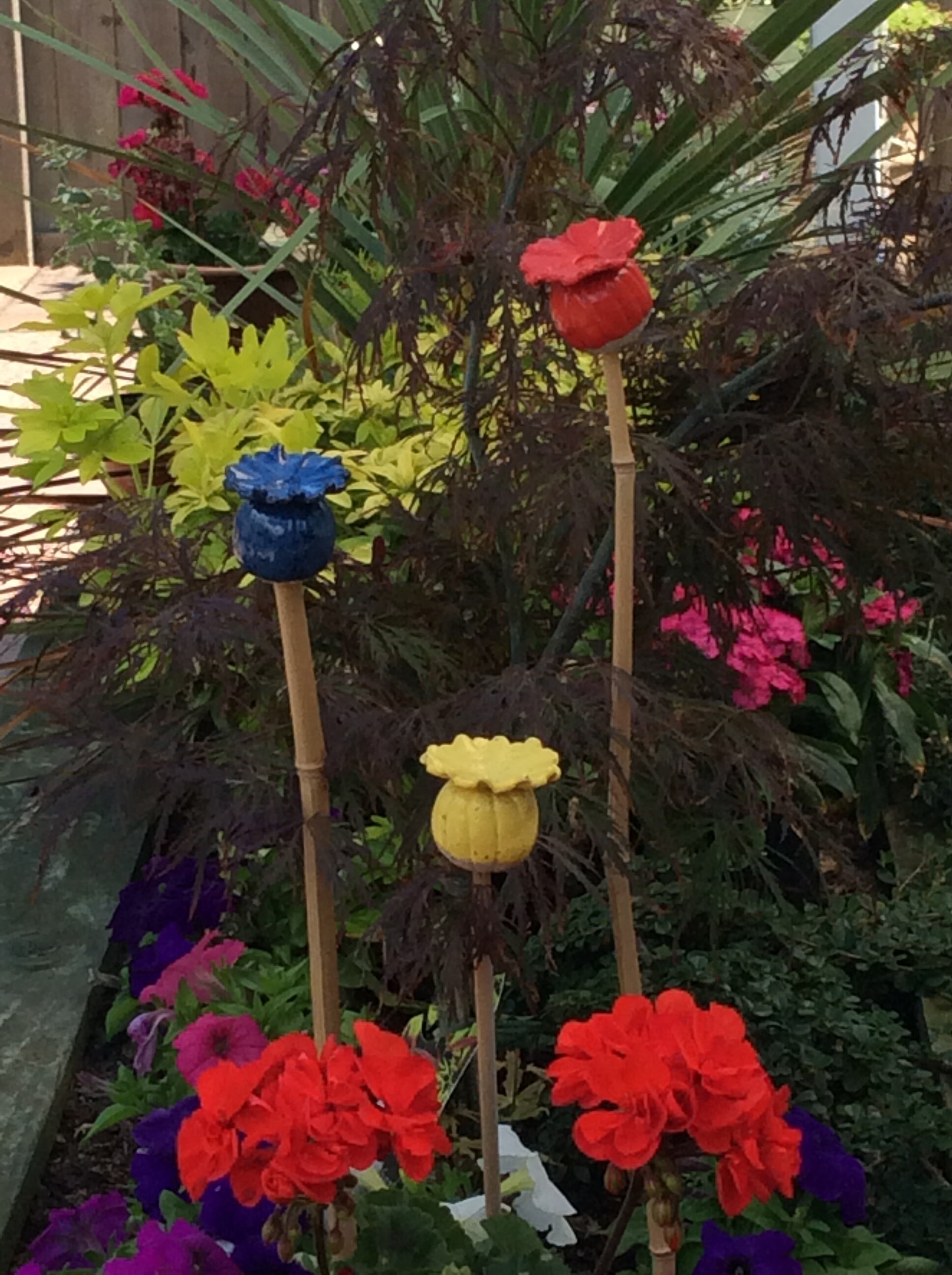 Handmade ceramic ornamental garden cane topper Etsy