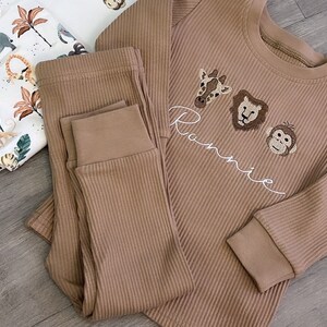 Safari Personalised Embroidered ribbed loungewear