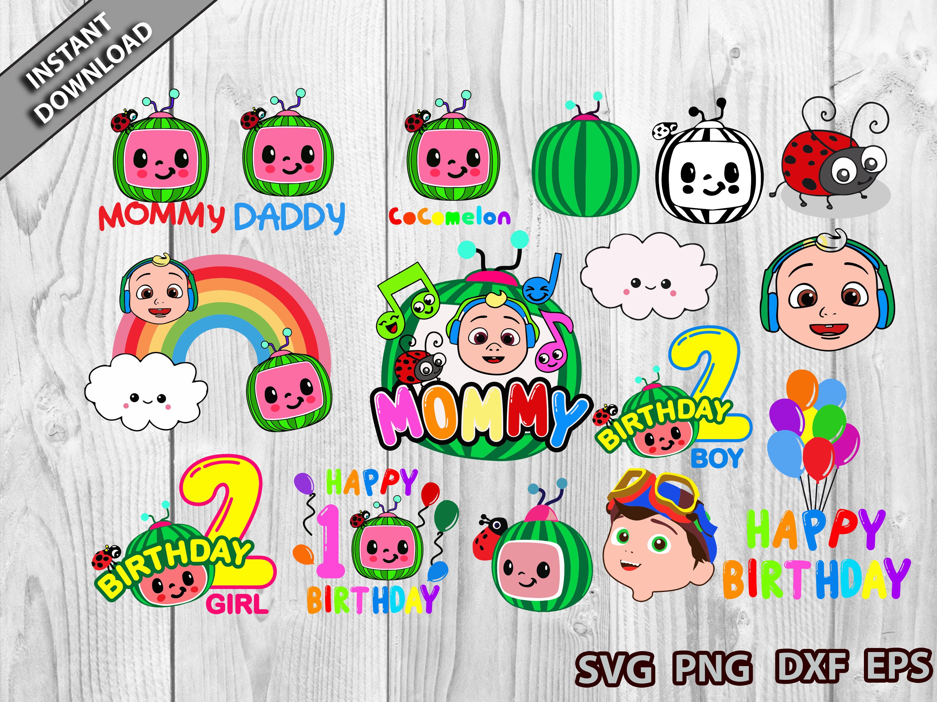 Download Cocomelon Bundle SVG Cocomelon Birthday Svg Family | Etsy