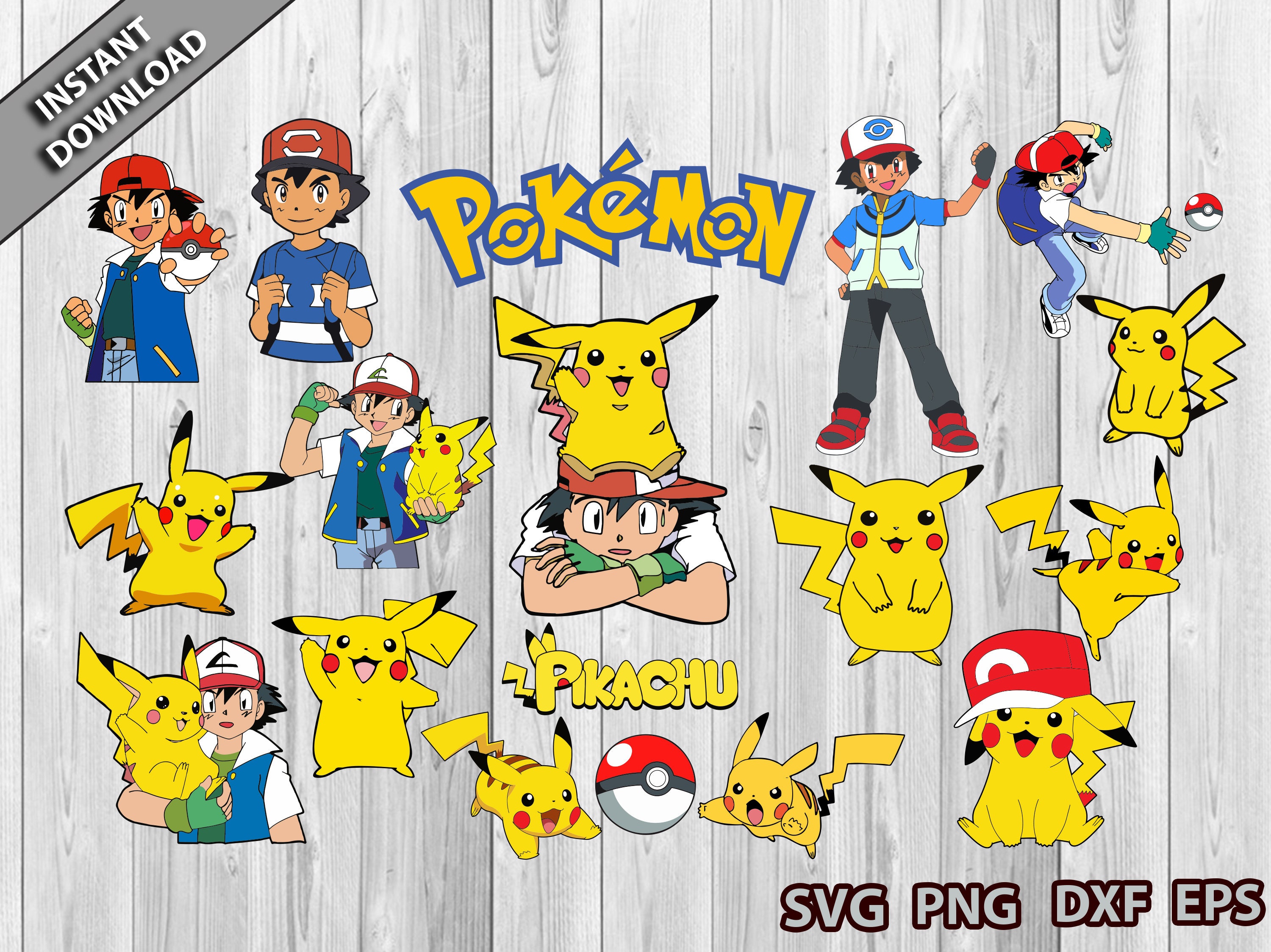 Download Pokemon Bundle SVG Pikachu Bundle SVG Pokemon Charaktere | Etsy