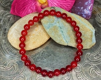 Carnelian Crystal Bracelet (6mm Beads)