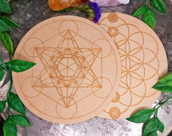 Crystal Grid Boards - Pendulum Boards - Wooden Crystal Grid Boards - Choose Design - Dowsing Boards - Wooden Grid Boards - Divination