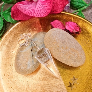Clear Quartz Crystal Hexagon Pendulum - Reiki Tool