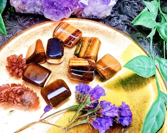 Tigers Eye Crystal For Courage - Gemini Zodiac Stone - Crystals - Tumbled Gemstones - Gemstone Tumbles - Crystal Tumbles - Tigers Eye Tumble