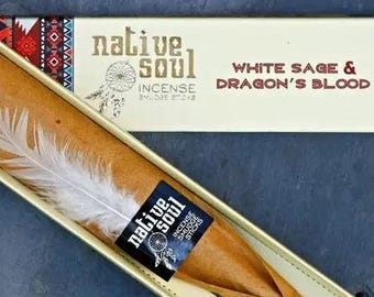 Incienso de Salvia Blanca y Sangre de Dragón 15 g (10-12 Varillas) (Native Soul)