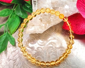 Armband gepolijst citrienkristal (6 mm) - Abundance and Prosperity