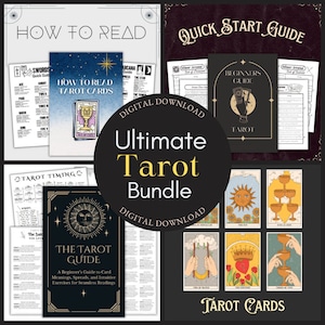 Tarot Bundle Digital Download - Tarot Deck, Spreads, Cheat Sheets & Beginner Guide - Intuitive Healing Printable Toolkit