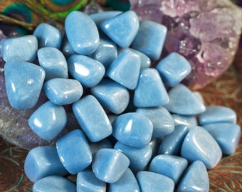 Angelite Crystal - The Stone of Connection, Angelite Crystals, Includes 1 Crystal Information Card