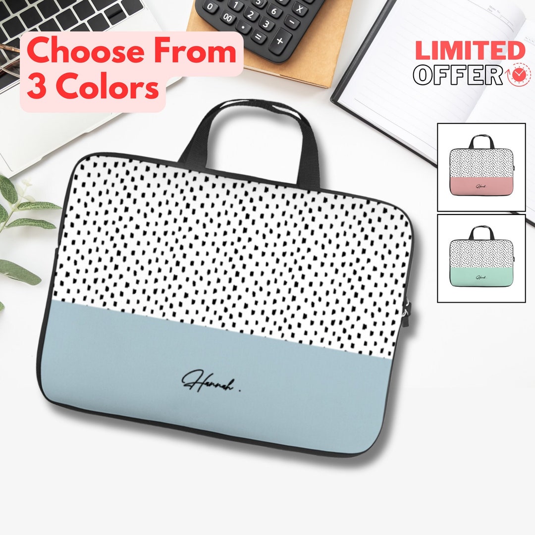 Laptop Sleeve Teal dots