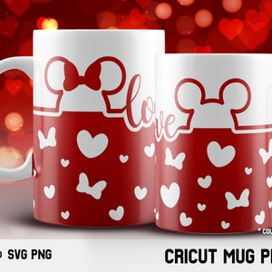 Cricut mug press svg Design for Infusible Ink Sheet, Mouse Valentine, Valentines Svg, Love Svg, Hearts svg, Mouse Bow SVG, press wrap