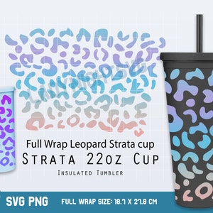 Full Wrap Leopard Strata Svg for Tumblers 22 oz, Cheetah Cup Full Wrap svg, Cheetah svg,Animal Print Wrap for Strata,Files for Cricut