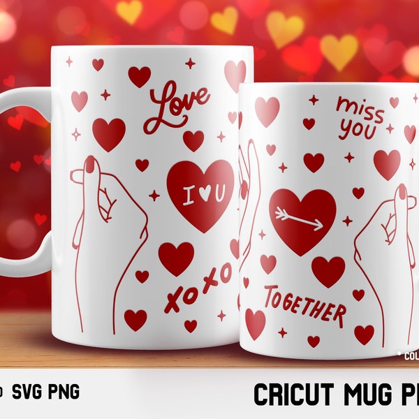 Cricut mug press svg Design for Infusible Ink Sheet, Lovely Hearts svg, Valentine's Day, Heart Svg,love svg,mug press wrap,12oz and 15oz mug