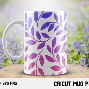 Cricut mug press svg Design for Infusible Ink Sheet, Tropical leaves svg, leaves svg, Wild Leaves svg, 12oz and 15oz mug sizes, SVG PNG File