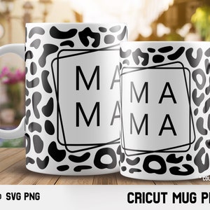 Cricut mug press svg Design for Infusible Ink Sheet, Leopard mama svg, Mom Svg, Mom Life Svg, Mama Square Svg, Cheetah print mama, SVG PNG