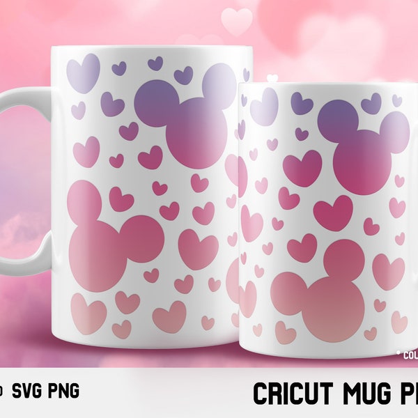 Cricut mug press svg Design for Infusible Ink Sheet, Mouse Valentine, Valentines Svg, Love Svg, Hearts svg, lovely heart Svg, press wrap