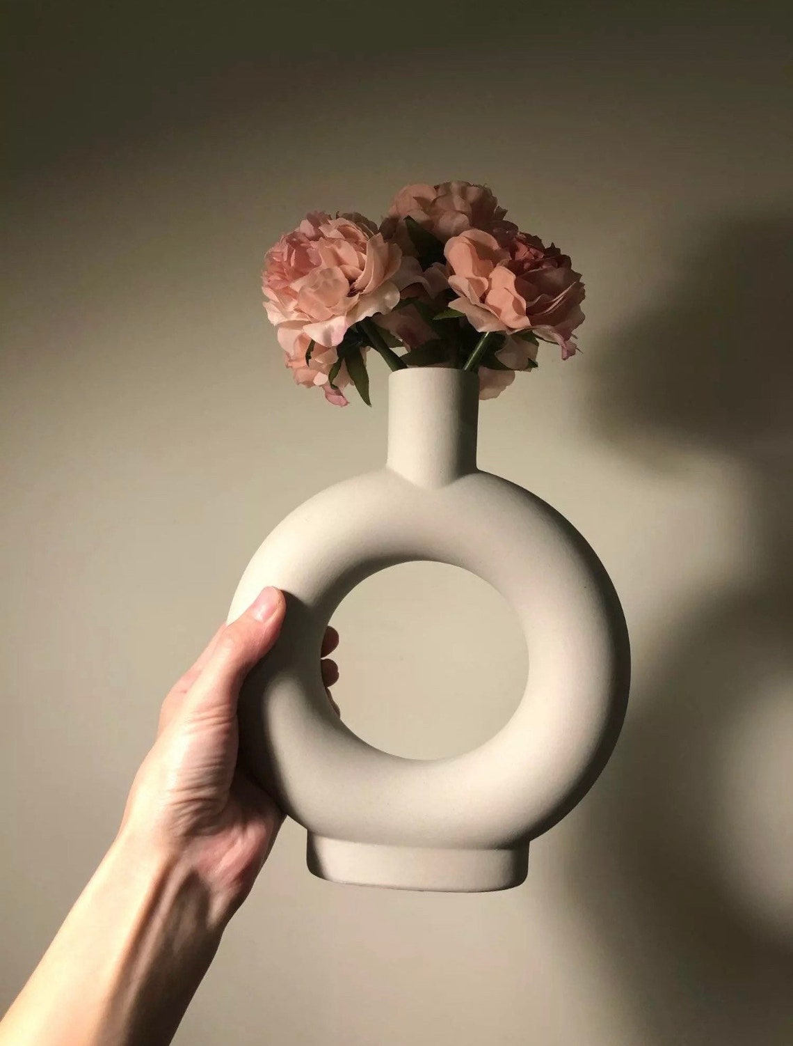 Nordic Ceramic Donut Vase Clay Doughnut Vase off White Vase Etsy UK