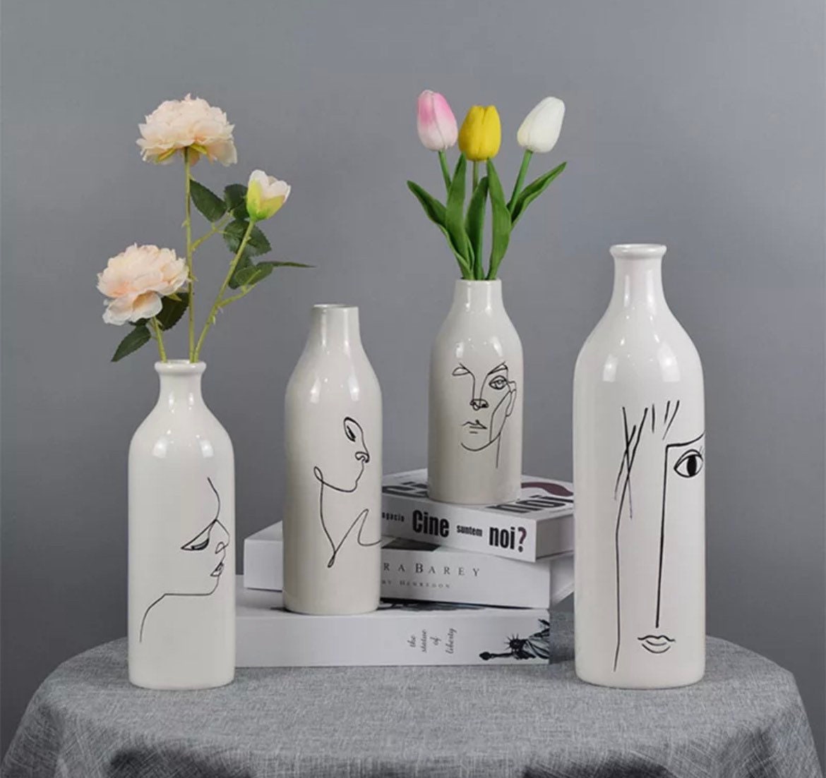 Abstract Face Vase Line Face Vase Nordic Human Face Vase Etsy