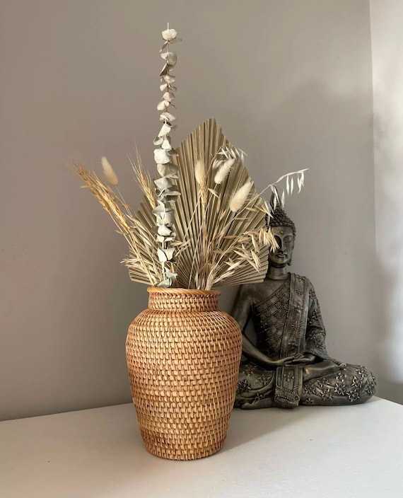 Rattan Vase Wicker Vase Bamboo Vase Woven Vase Flower Etsy