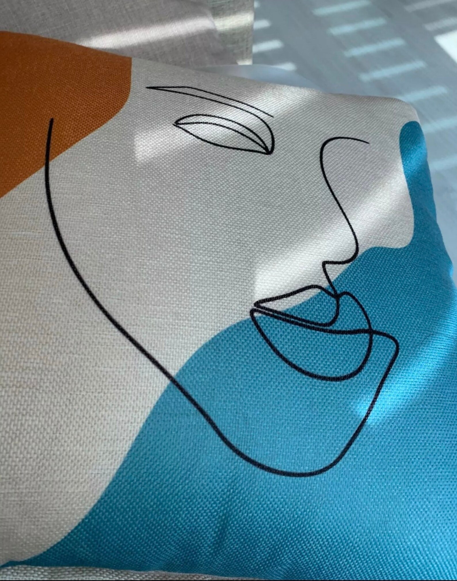 Pillow Cover with Abstract Face Pattern Cushion Cover Soft Etsy