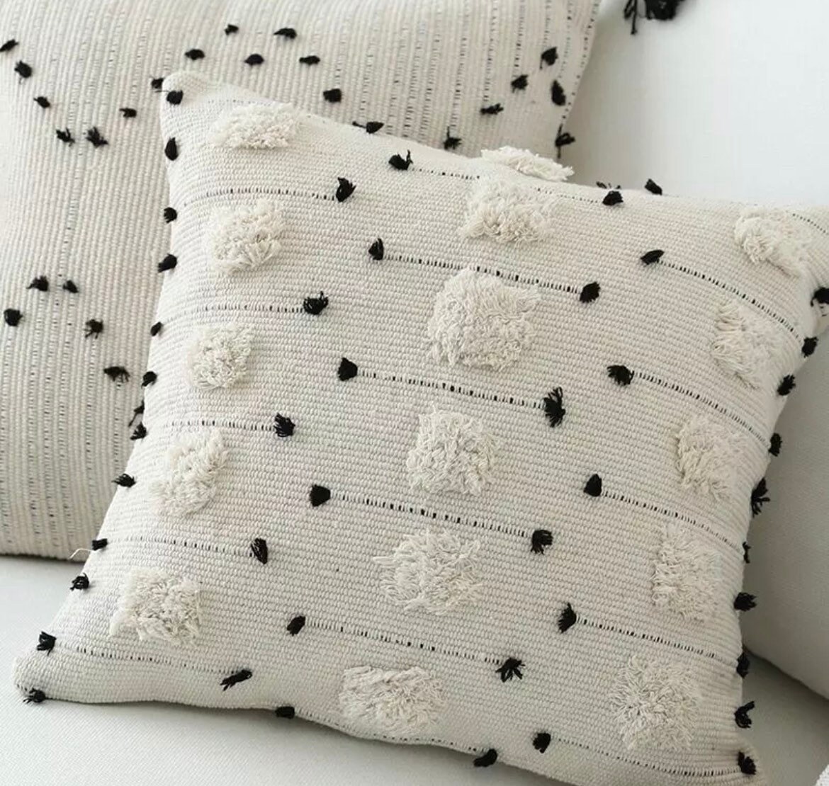 Boho Geometric Black and White Cushion Cover Luxury Cushion Etsy UK
