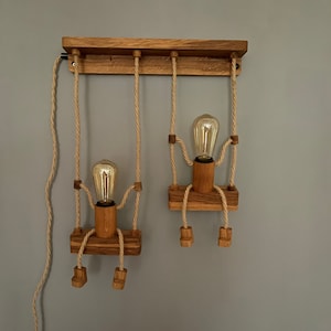 Wooden wall lamp